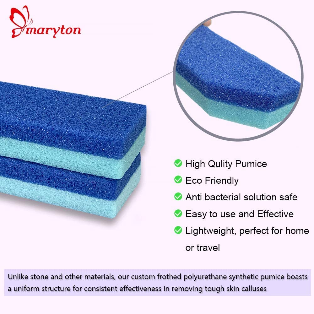 Maryton Pumice Sponge for Feet,Pumice Sponge Stone Exfoliate Foot Feet Care  Dead Dry Skin Callus Pedicure Pack of 4 