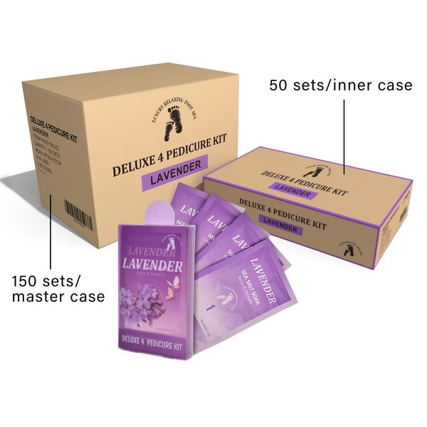 [150 Sets/Case] Pedi in a Box Deluxe 4 Step Foot Peeling Skin Care, Relax & Detoxify Pedicure Spa
