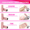 Footnice 5000 PCS Sanding Bands Bulk - Coarse/Medium/Fine 3 Grits 3mm Nail Drill Bits | Salon Manicure Tools | USA Stock