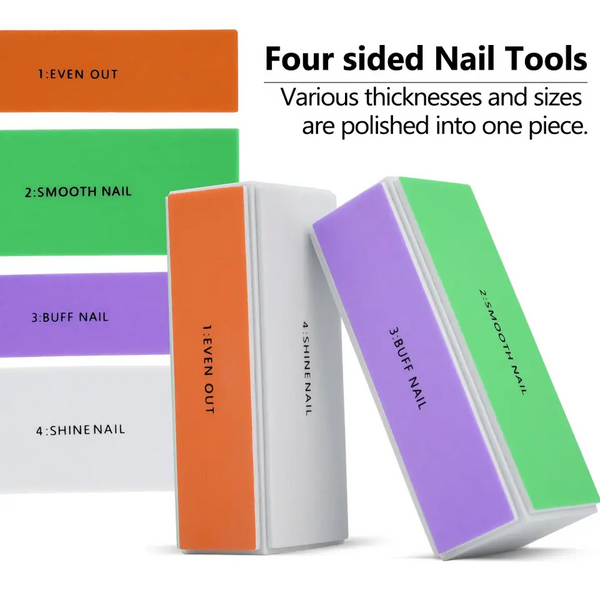 [OEM/ODM] Customized 4 Steps Colorful Sponge Nail Shiny Buffer Block for Nail