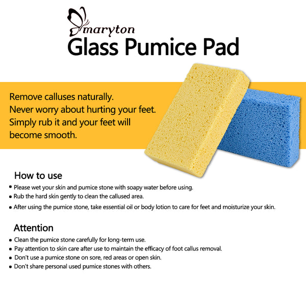 Maryton Glass Pumice Stone for Feet Hard Skin Callus Remover and Scrubber,Bulk Pack of 4(Assorted Colors)