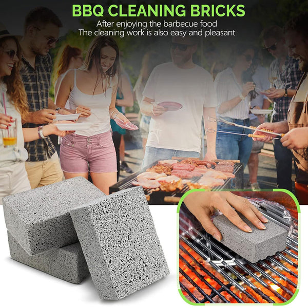 3 Counts Griddle Grills Cleaning Kit Block Pumice Stone for Removing Stains BBQ Grease