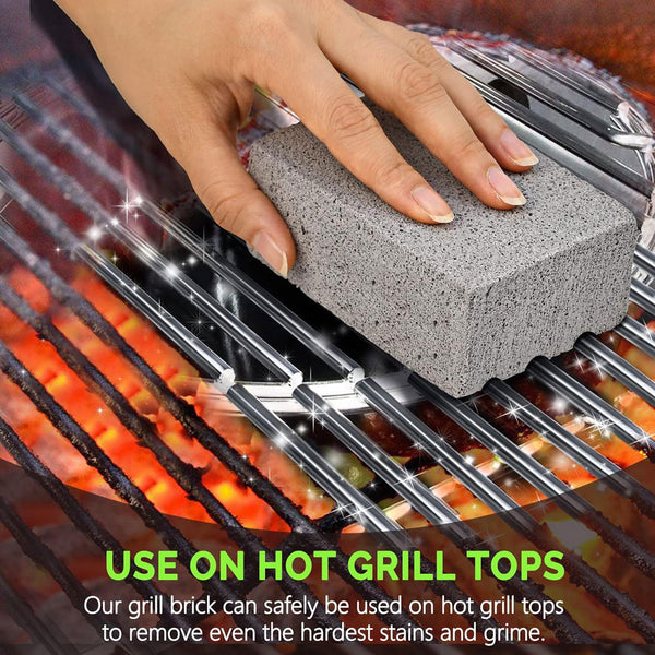 3 Counts Griddle Grills Cleaning Kit Block Pumice Stone for Removing Stains BBQ Grease