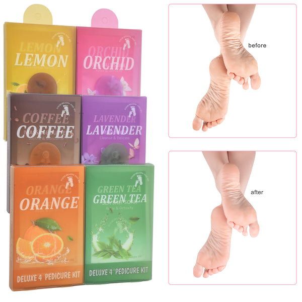 [Pedi in a Box] Deluxe 4 Step Relax & Detoxify Pedicure Spa Foot Peeling Skin Care Sets
