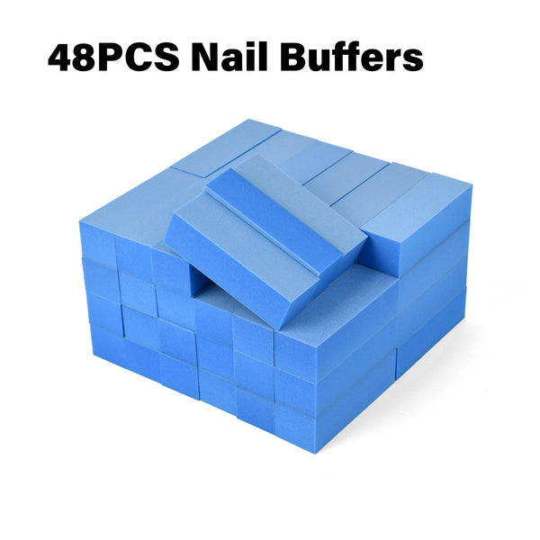 FOOTNICE 48 PCS Nail Buffer Blocks, 180/240 Grit 3-Way Buffing Pads Salon Quality, For Gel Polish & Acrylics, Natural Nail File & Shine | USA Stock
