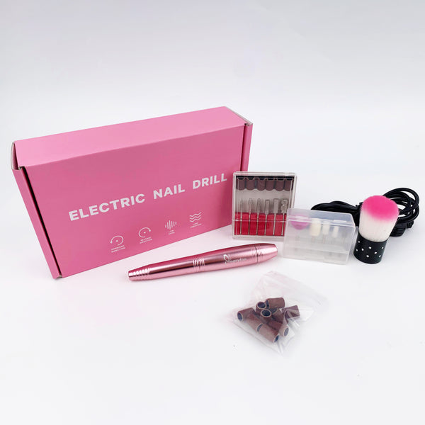 Portable Electric Nail File for Acrylic & Gel Nails, Manicure and Pedicure Home Use or Beginner 11 in 1 Kit
