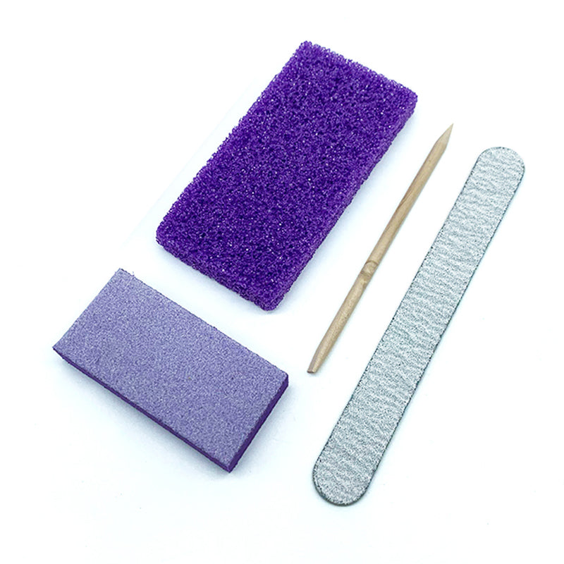  4-in-1 Disposable Pedicure Kit, Pedicure Tools for Feet,  Complete Pedicure Kit for Salon-Quality Nail Care, with Nail Buffer,  Pumice, Nail File & Wood Stick, Pack of 200 - Joya Mia 