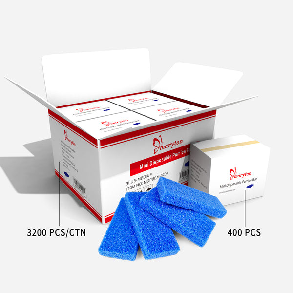 (3,200 PCS/Case) Salon Disposable Mini Blue Pedicure Pumice Pad for Removing Dead Skin and Calluses of Feet