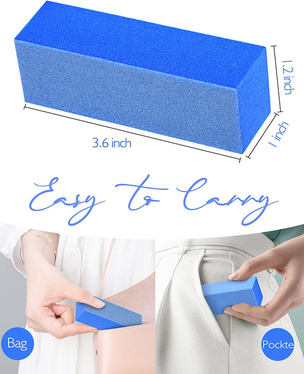 (5 PCS) Blue 3 Ways 180/240 Fine Grit Professional Salon Buffing Blocks for Nails