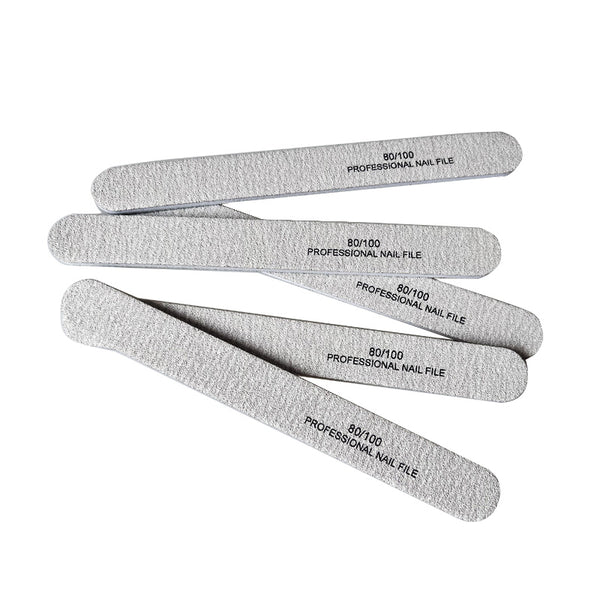 (1,000 PCS/Case) 80/100 Grit Double Sides Zebra Manicure Nail Tool Professional Regular Plastic Nail File